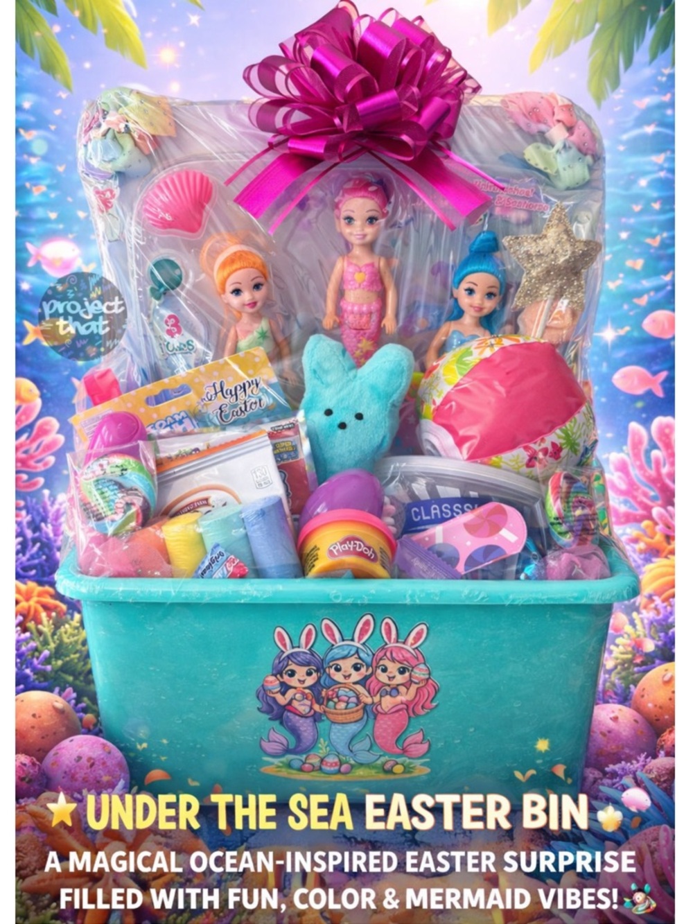 Mermaid Prefilled Easter Basket
